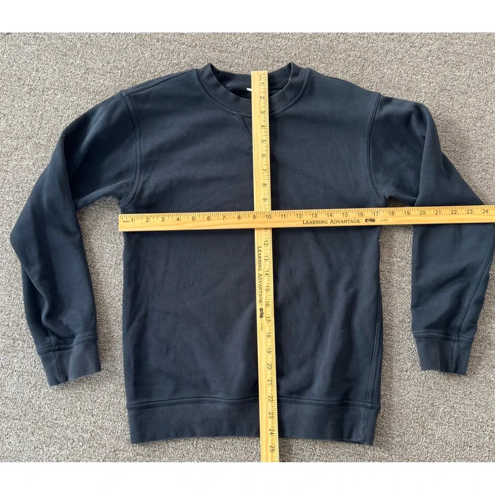 Lululemon Womens Black Crewneck Sweatshirt V-Stitch Pullover‎ Fleece Top S